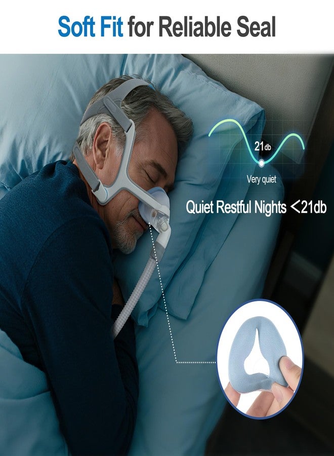 آيبيت وسادة قماشية لقناع الأنف Airfit N20 و Airtouch N20 - بغطاء قماشي ناعم يسمح بمرور الهواء لتوفير ملاءمة مريحة وإحكام غلق آمن - وسادة قناع الأنف IBEET لقناع الأنف N20 متوسط الحجم - Image 5